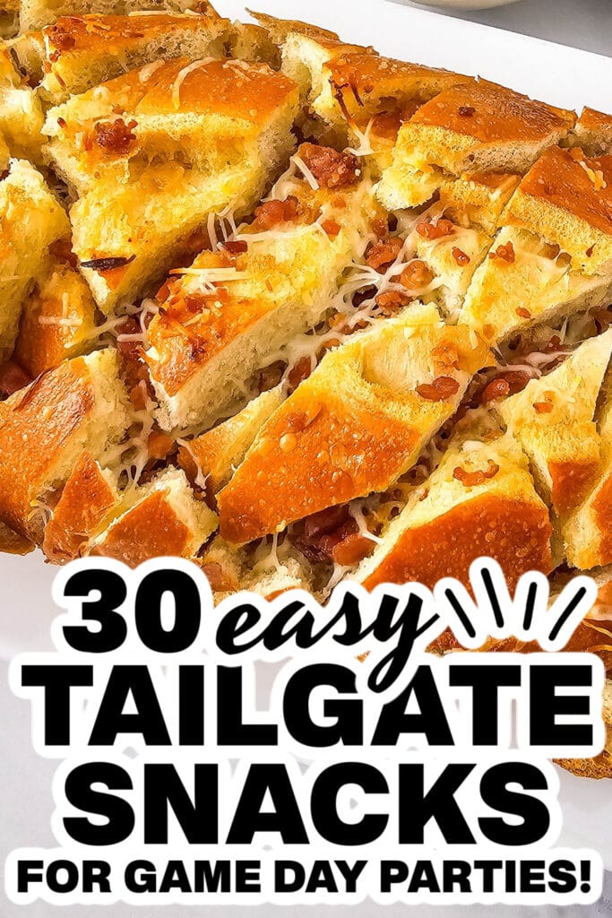 tailgate snacks - Pull-Apart Bread Loaded with Bacon and Cheese