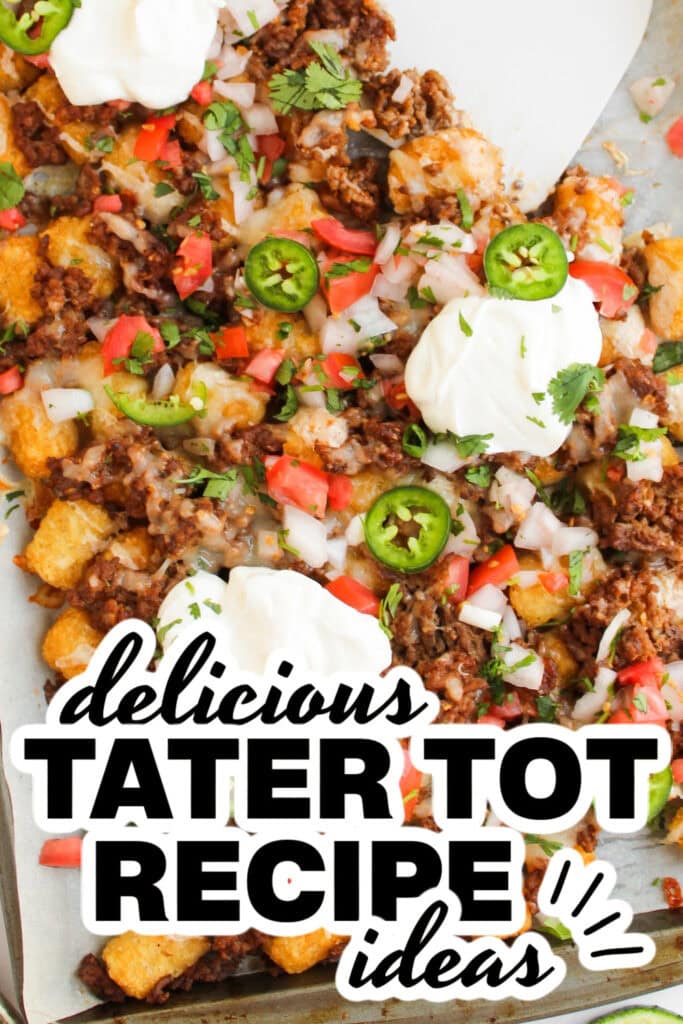 tater tot recipe ideas - sheet pan tater tot nachos copy