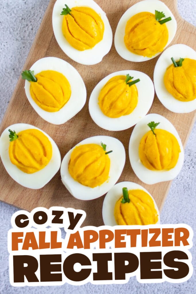 Fall Appetizers-Pumpkin Deviled Eggs
