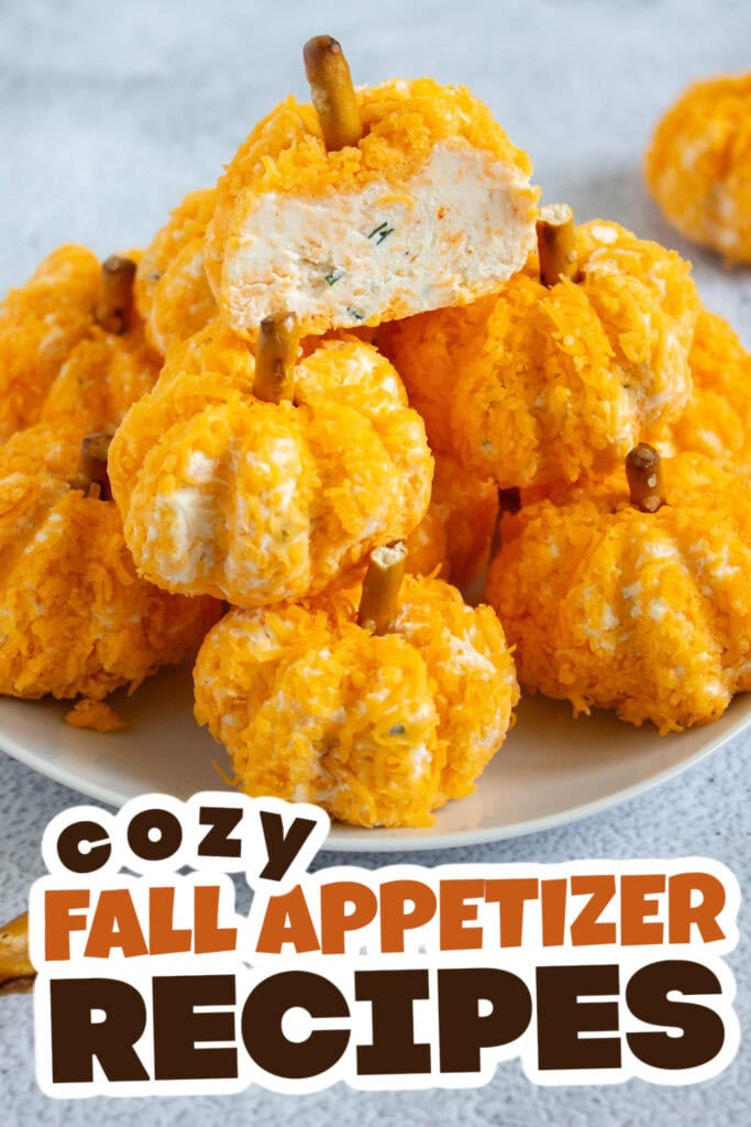 Fall Appetizers-Savory-Mini Pumpkin-Shaped Cheeseball