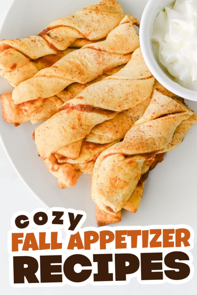 Fall Appetizers-Savory-Pumpkin Crescent Roll Twists