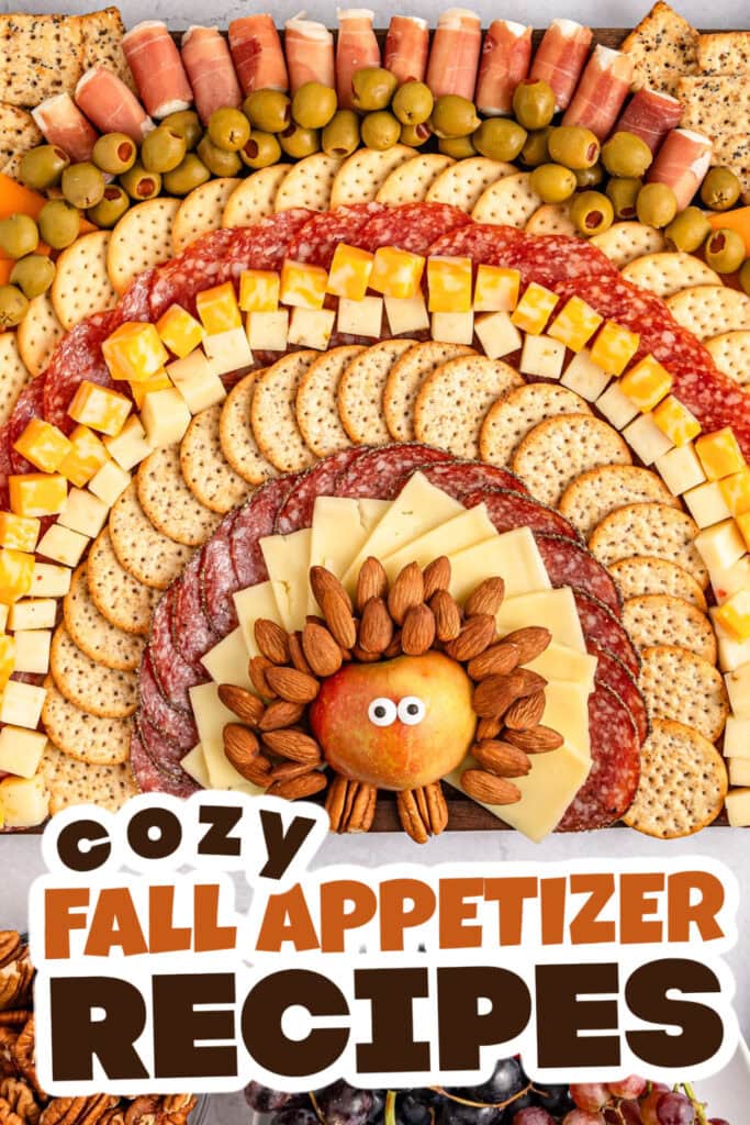 Fall Appetizers-Savory-Thanksgiving Turkey Snack Board