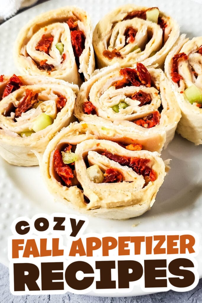 Fall Appetizers-Savory-Turkey Hummus Pinwheels