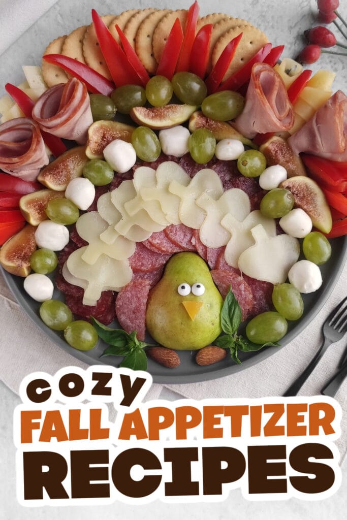 Fall Appetizers-Thanksgiving Turkey Charcuterie Board