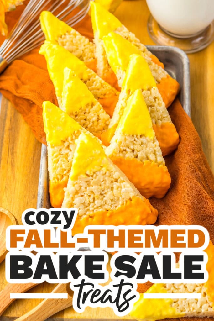 Fall Bake Sale Treats- Candy Corn Rice Krispies