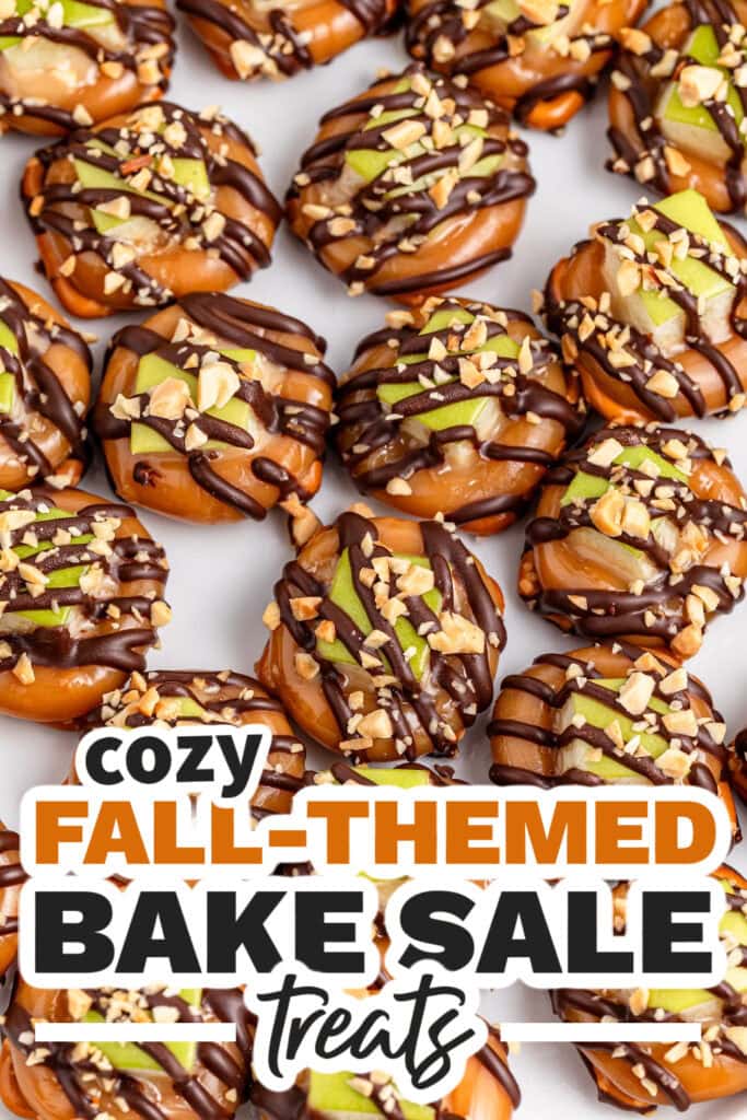 Fall Bake Sale Treats-Caramel Apple Pretzel Bites
