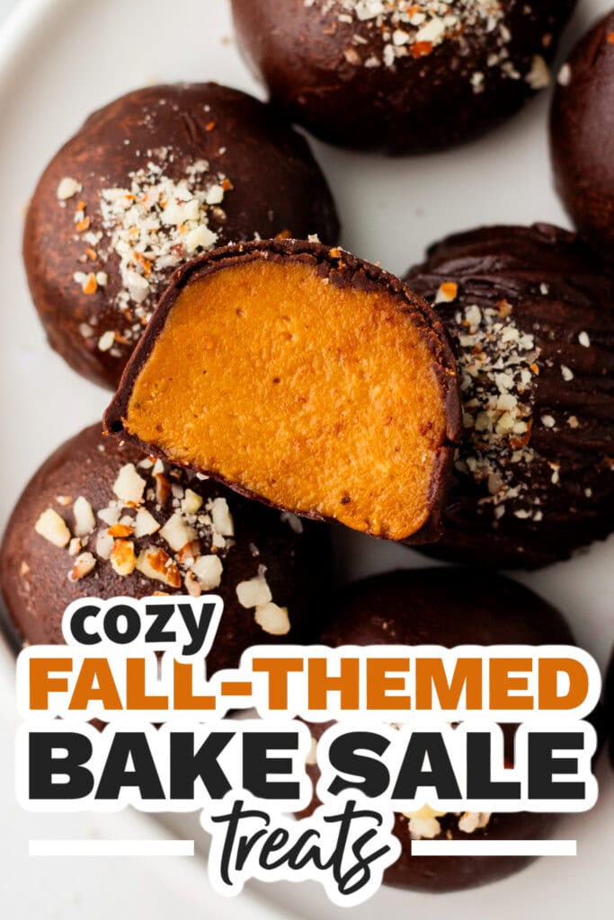 Fall Bake Sale Treats-Dark Chocolate Pumpkin Truffles