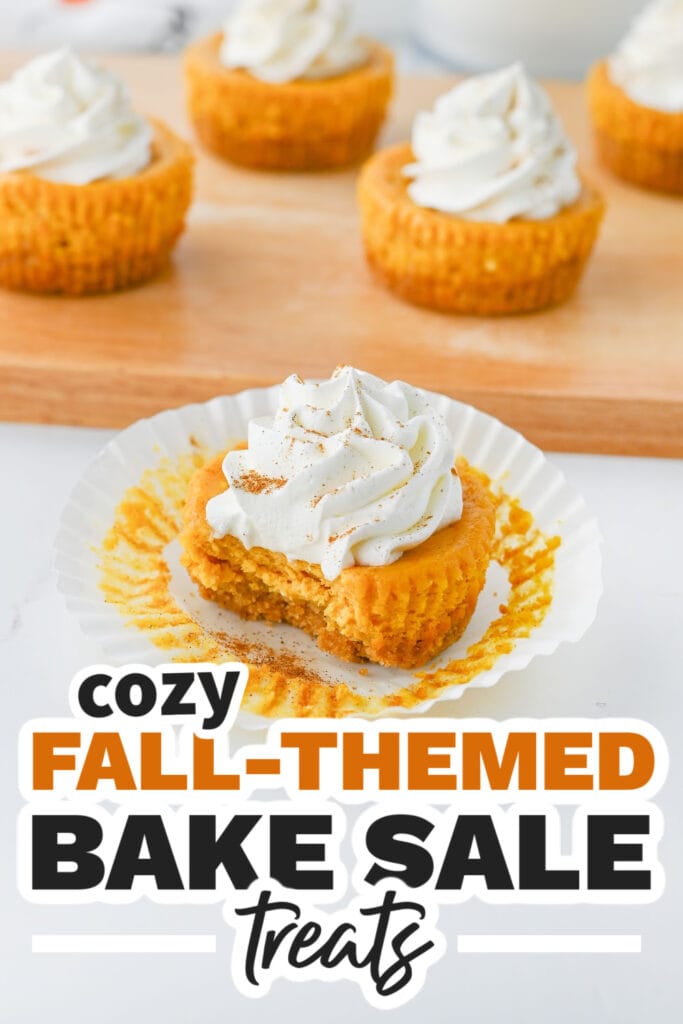 Fall Bake Sale Treats- Mini Pumpkin Cheesecakes