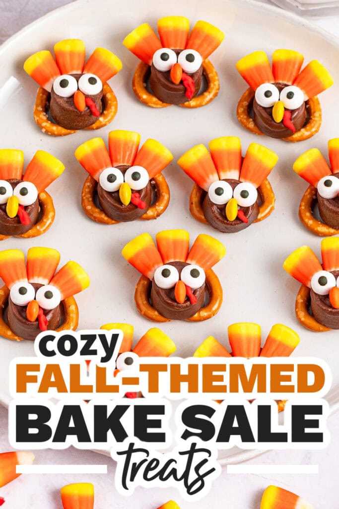Fall Bake Sale Treats-Rolo Pretzel Turkeys