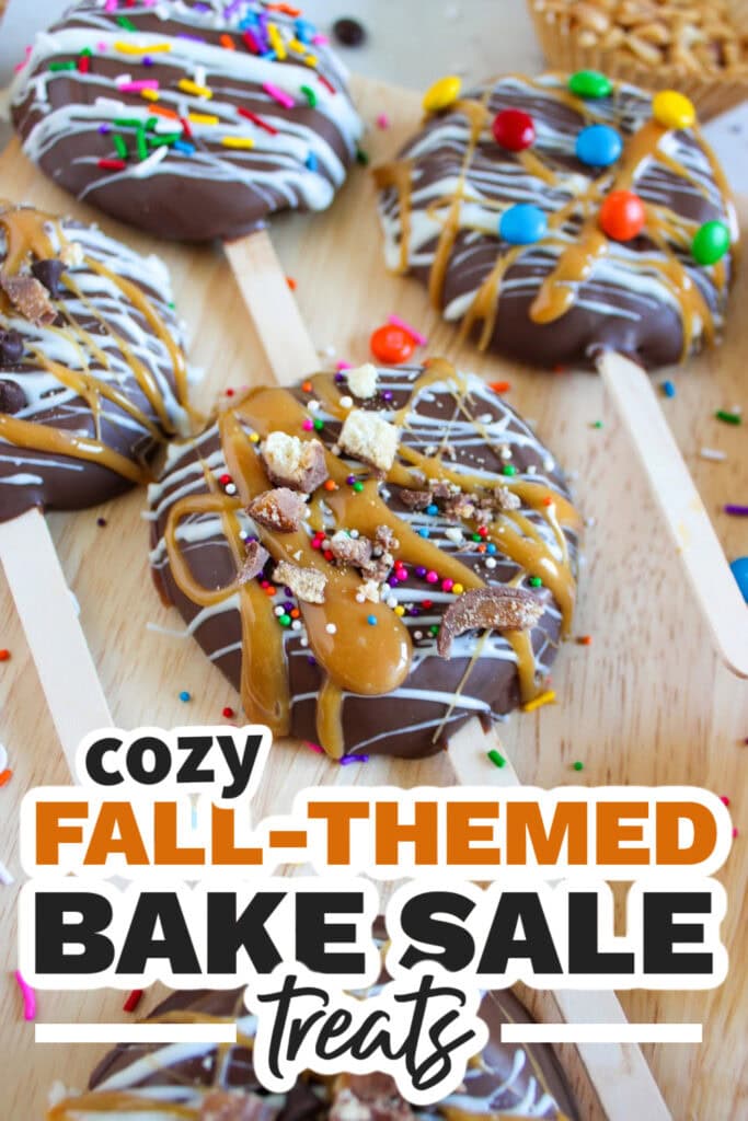 Fall Bake Sale Treats- Simple Chocolate Covered Apple Sticks