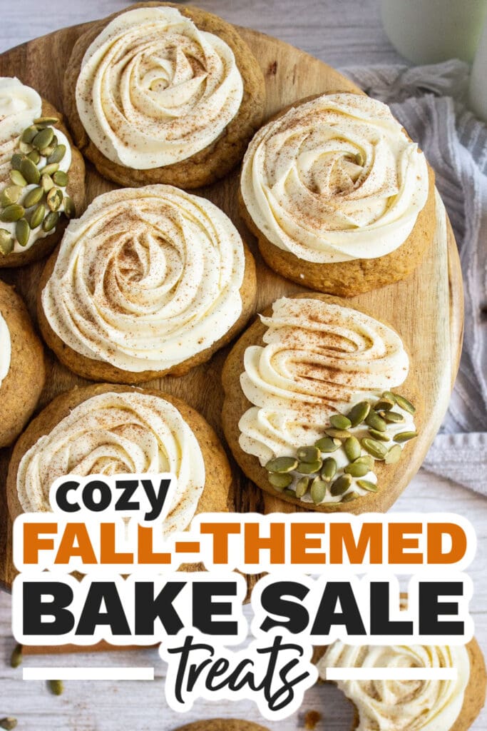 Fall Bake Sale Treats-Soft Pumpkin Cookies with Cream Cheese Frosting
