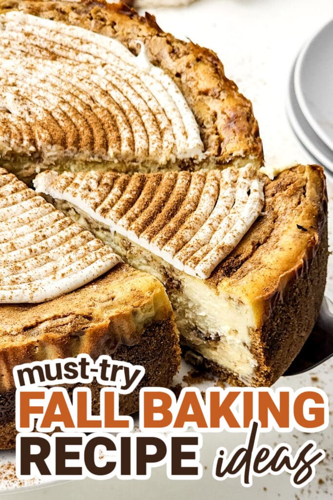 Fall Baking Recipes-Cinnamon Roll Cheesecake