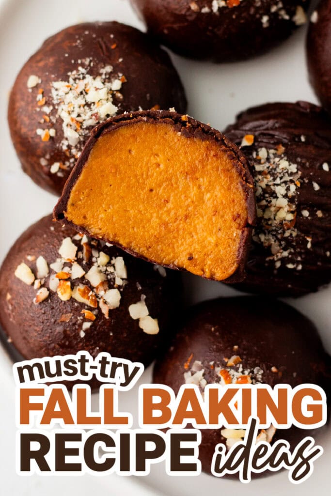 Fall Baking Recipes-Dark Chocolate Pumpkin Truffles