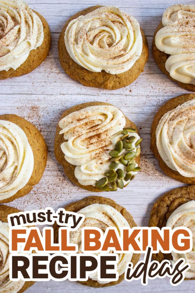 Fall Baking Recipes-Pumpkin Cookies with Cream Cheese Frosting