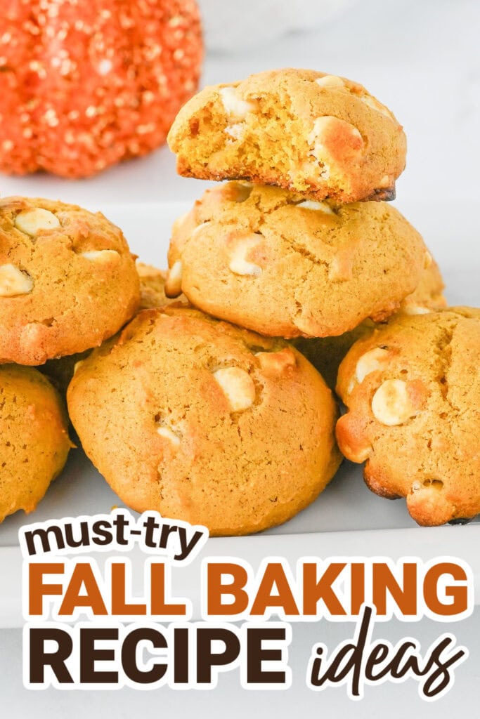 Fall Baking Recipes-Pumpkin White Chocolate Chip Cookies