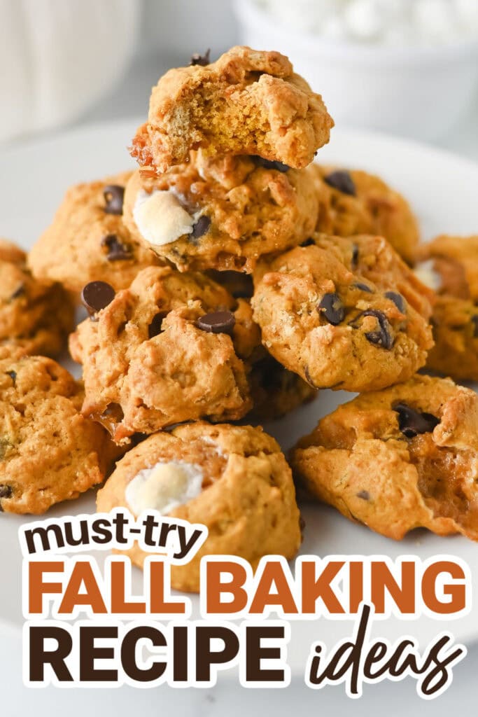 Fall Baking Recipes-Soft Pumpkin S’mores Cookies