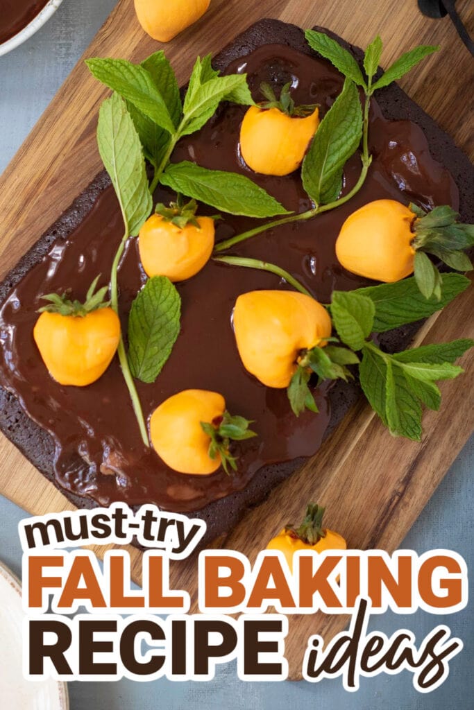 Fall Baking Recipes-Strawberry Pumpkin Patch Brownie Cake