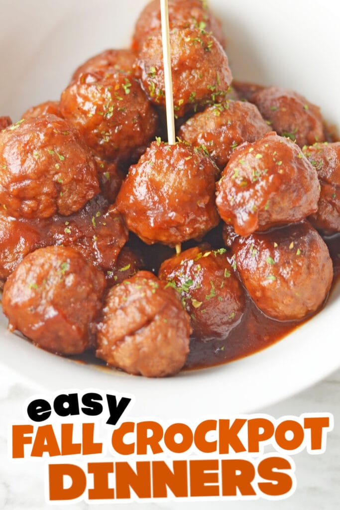 Fall Crockpot Dinner-Crockpot Cranberry Meatballs