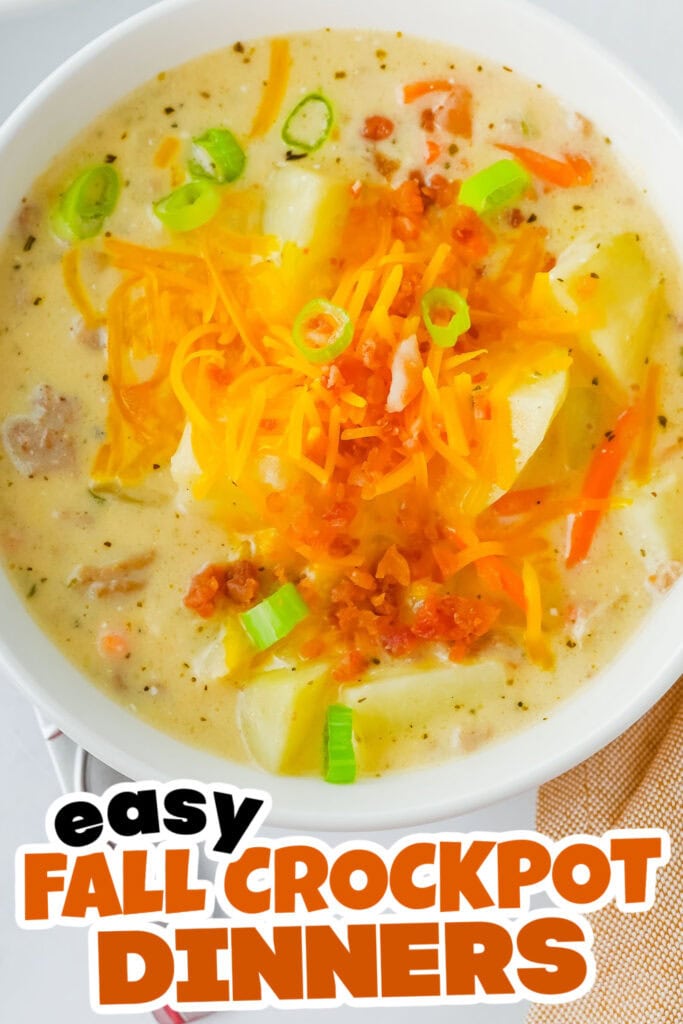 Fall Crockpot Dinner- One-Pot Cheeseburger Soup