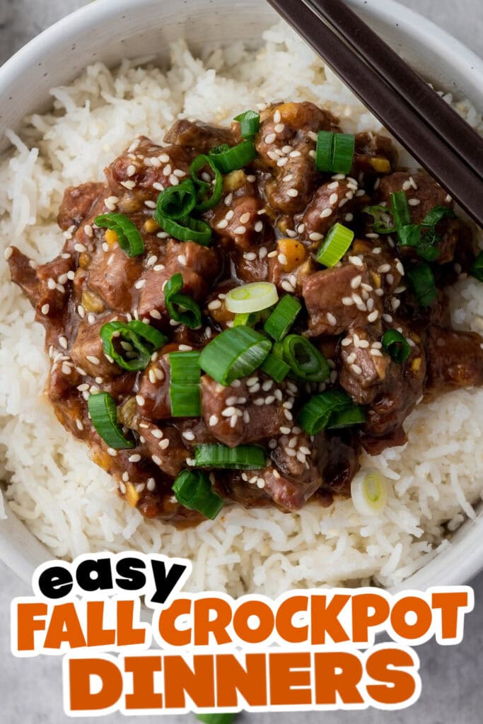 Fall Crockpot Dinner-Slow Cooker Mongolian Beef