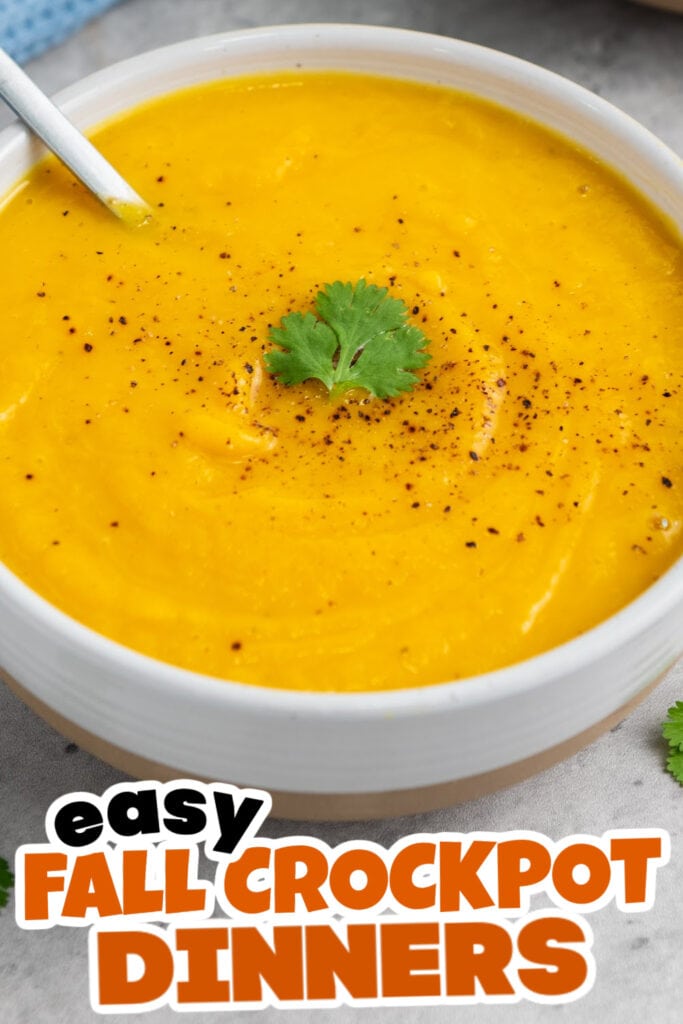 Fall Crockpot Dinner-Slow Cooker Vegan Butternut Squash Soup