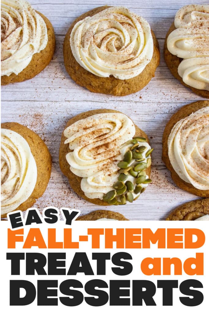 Fall Treats and Desserts-Soft Pumpkin Cookies with Cream Cheese Frosting