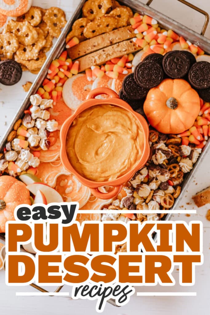Pumpkin Dessert Recipes-Fall Charcuterie Board + Pumpkin Pie Dip