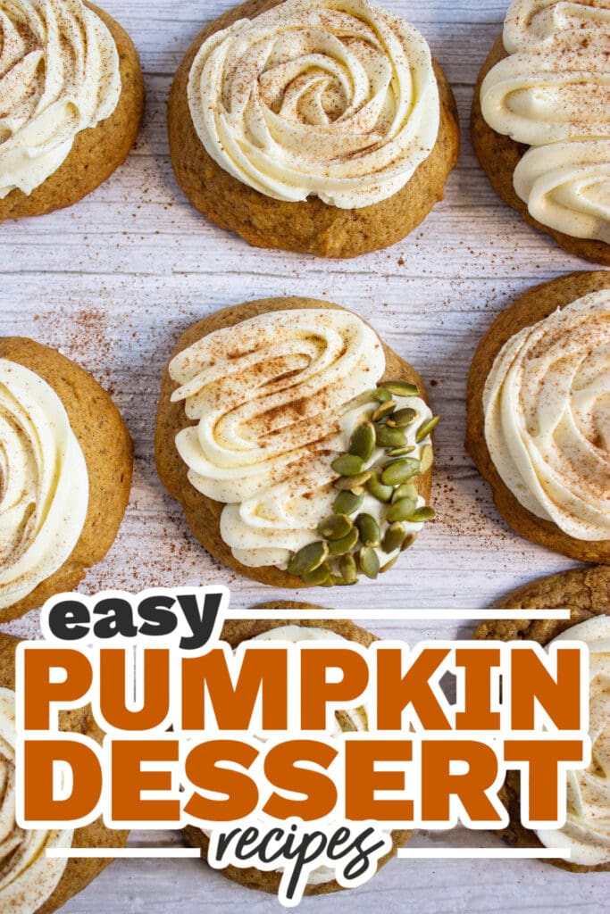 Pumpkin Dessert Recipes-Soft Pumpkin Cookies with Cream Cheese Frosting