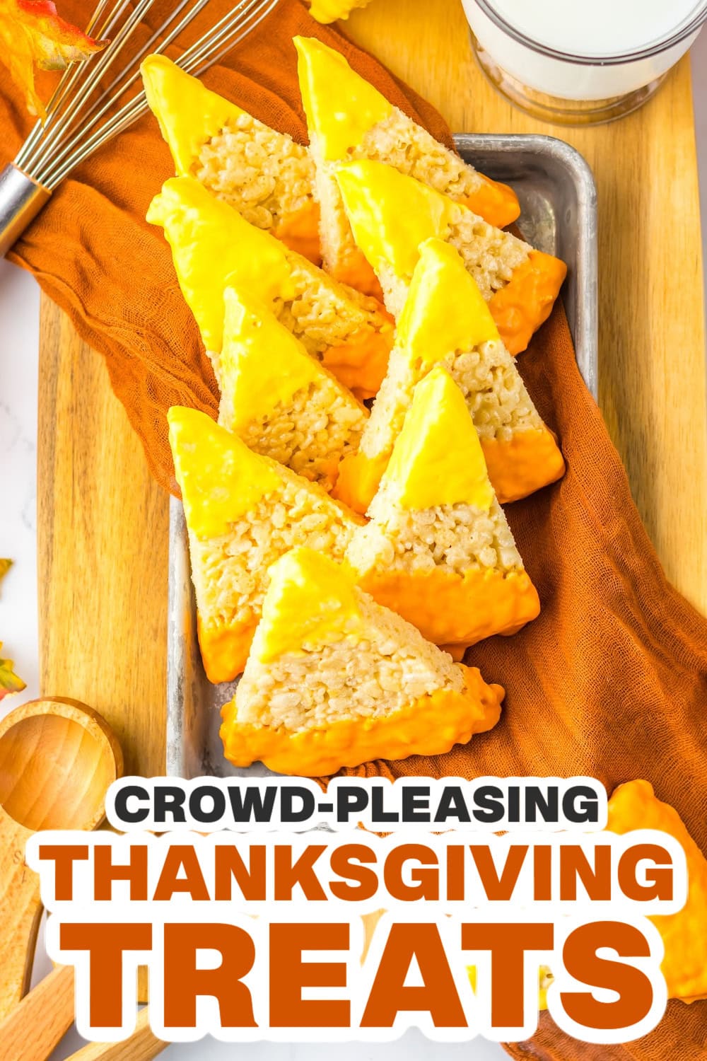 Thanksgiving Themed Treats-Candy Corn Rice Krispies