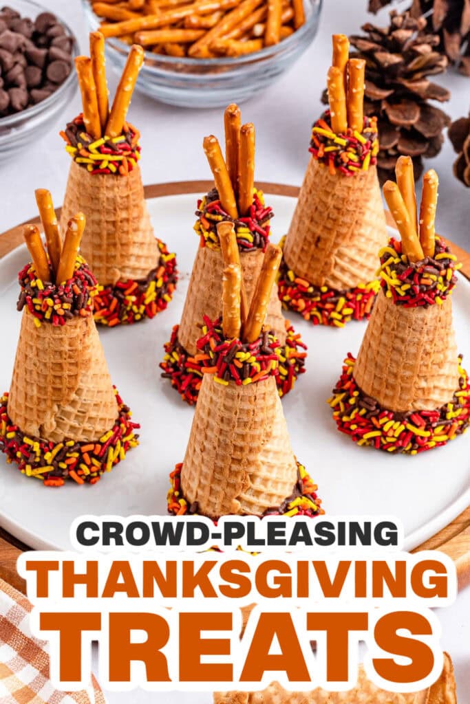 Thanksgiving Themed Treats-Sugar Cone Teepees
