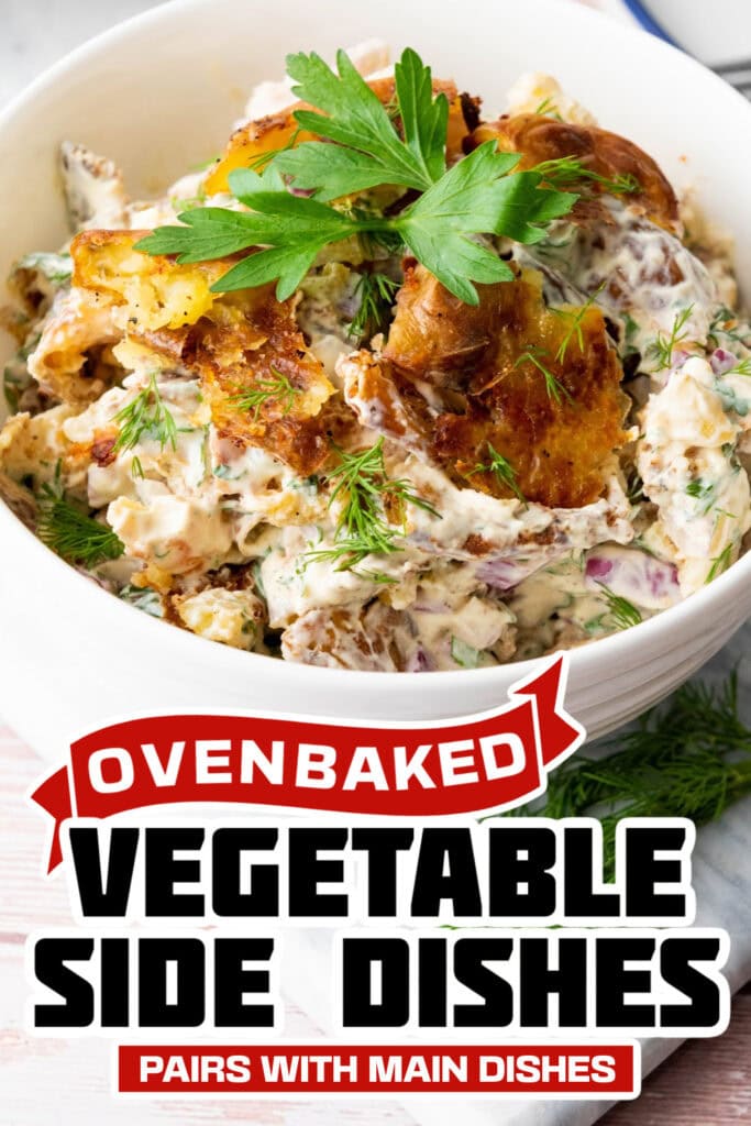baked vegetable side dishes - Smashed Potato Salad