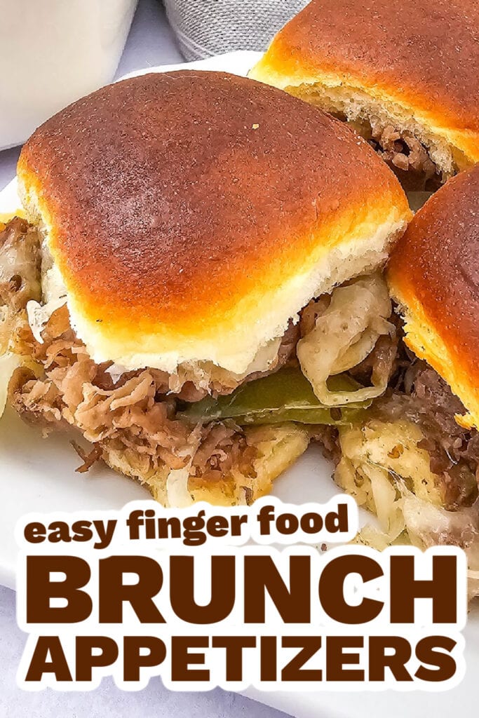 brunch appetizers -Cheesy Philly Cheesesteak Sliders copy