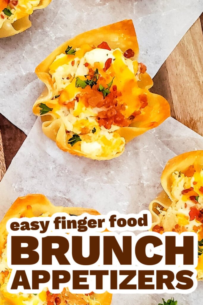 brunch appetizers -Cheesy Ranch Chicken Wonton Cups