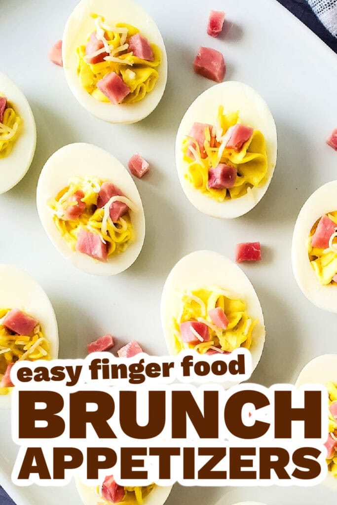 brunch appetizers - Ham and Cheese Deviled Eggs copy