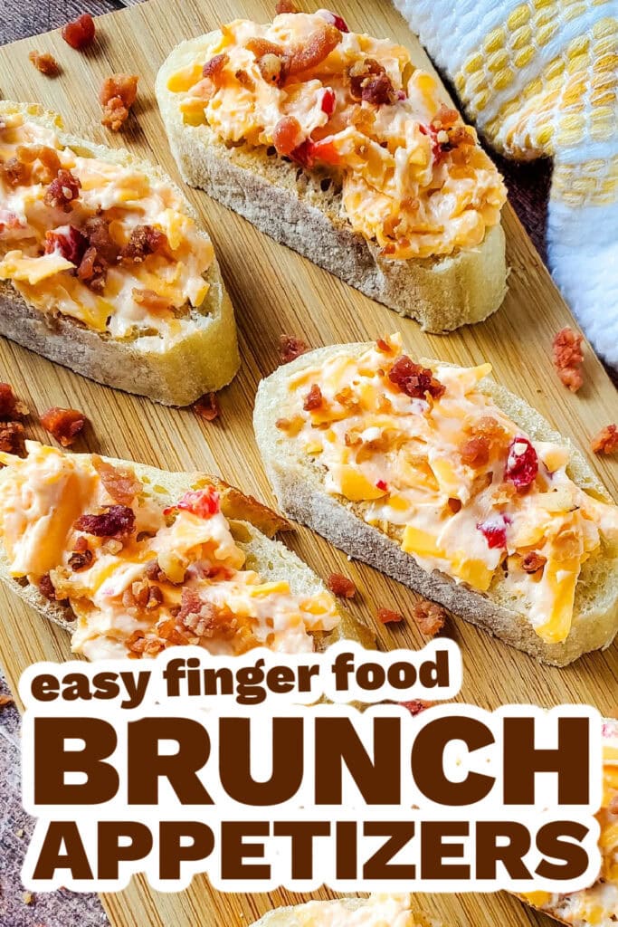 brunch appetizers - Pimento Cheese and Bacon Crostini copy