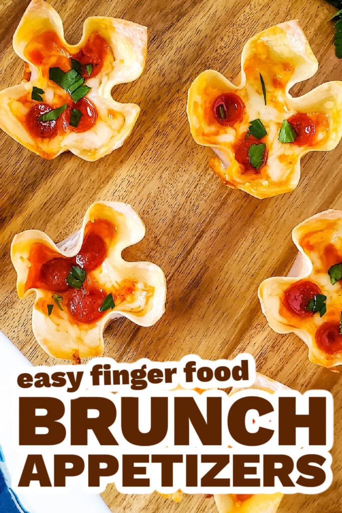brunch appetizers - Pizza Wonton Cups copy