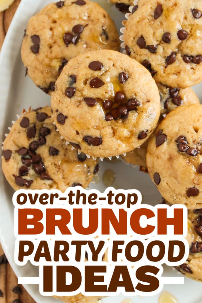 brunch party food ideas - Chocolate Chip & Banana Pancake Muffins
