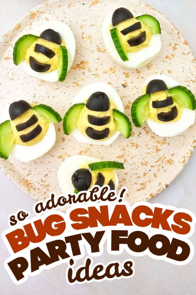 bug snacks party food ideas - Bee Deviled Egg