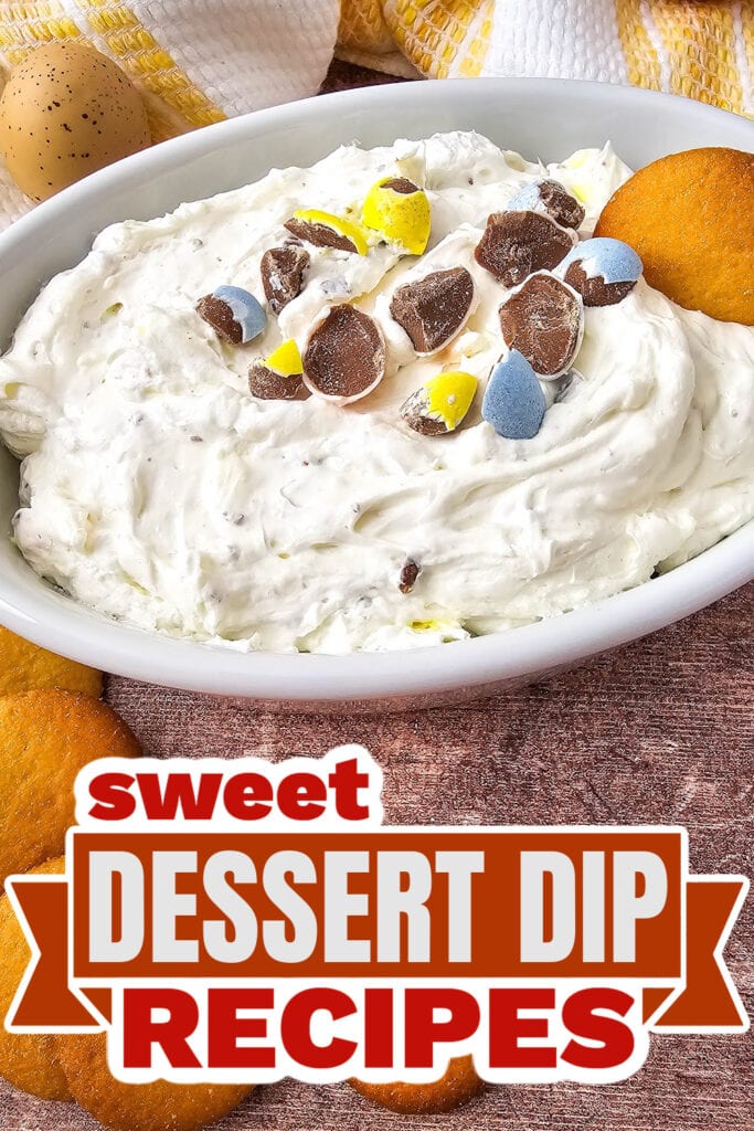 dessert dips - Cadbury Egg Cheesecake Dip