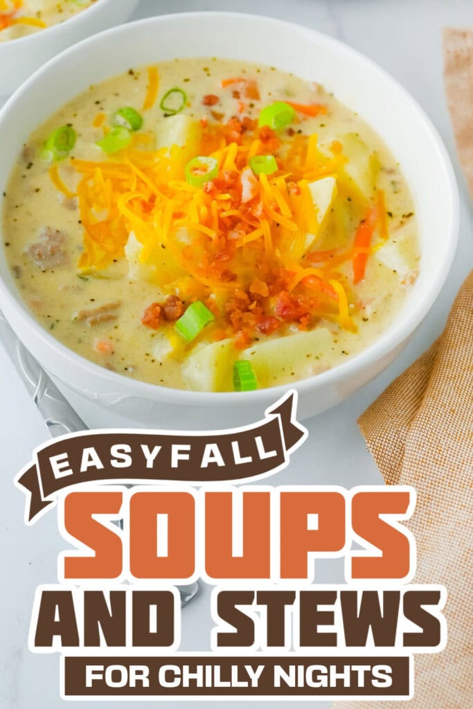 fall soups and stews -One-Pot Cheeseburger Soup copy