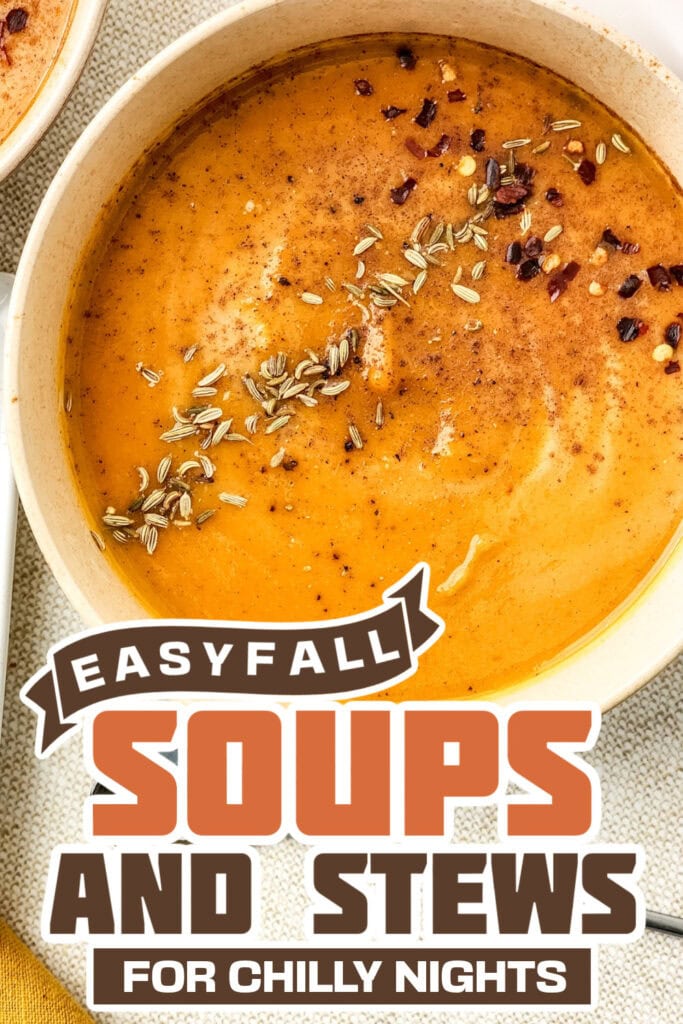 fall soups and stews -Sweet Potato and Carrot Soup copy