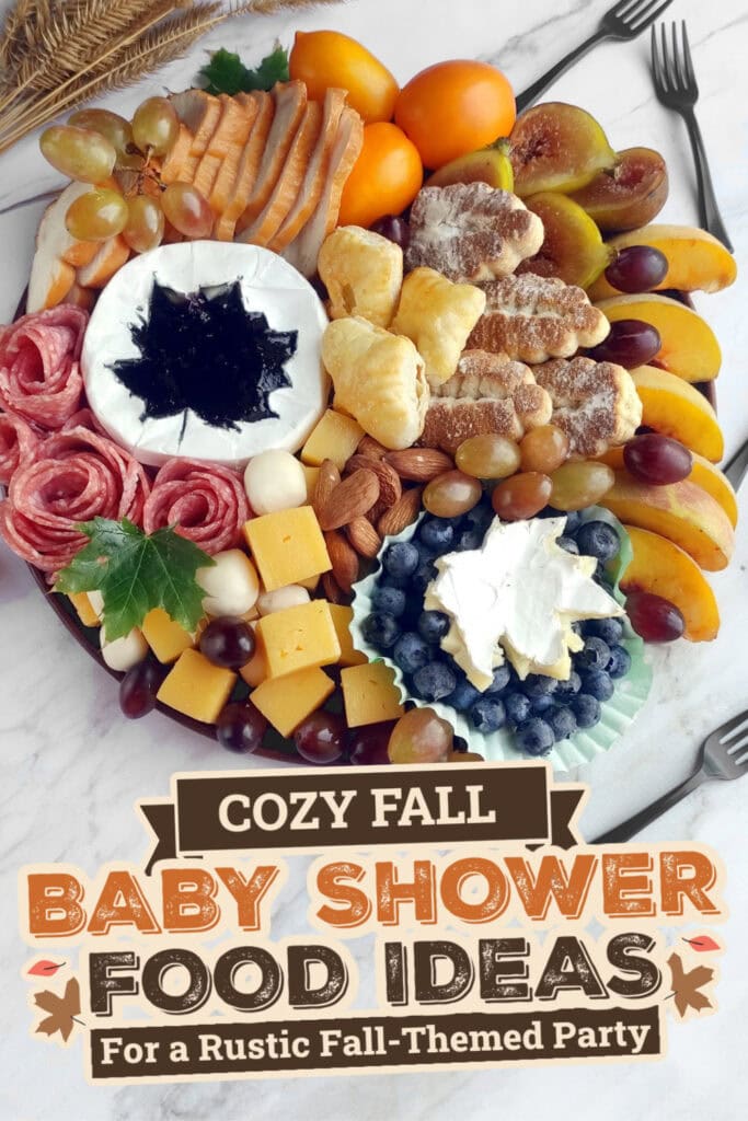 fall themed baby shower food ideas -Fall Appetizer Charcuterie Board copy