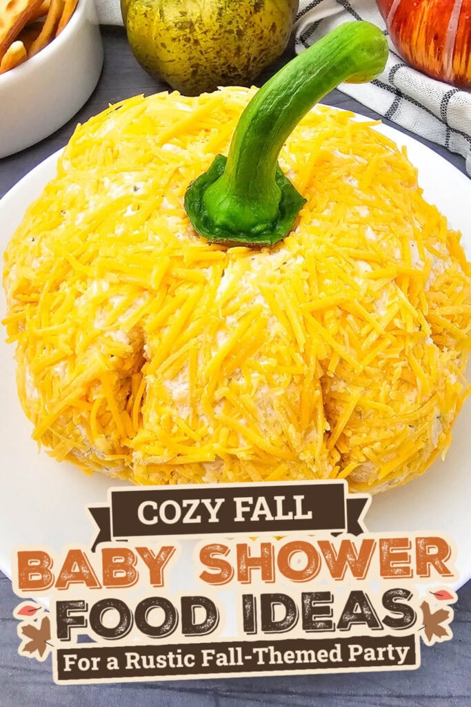 fall themed baby shower food ideas - Pumpkin Cheeseball Spread copy