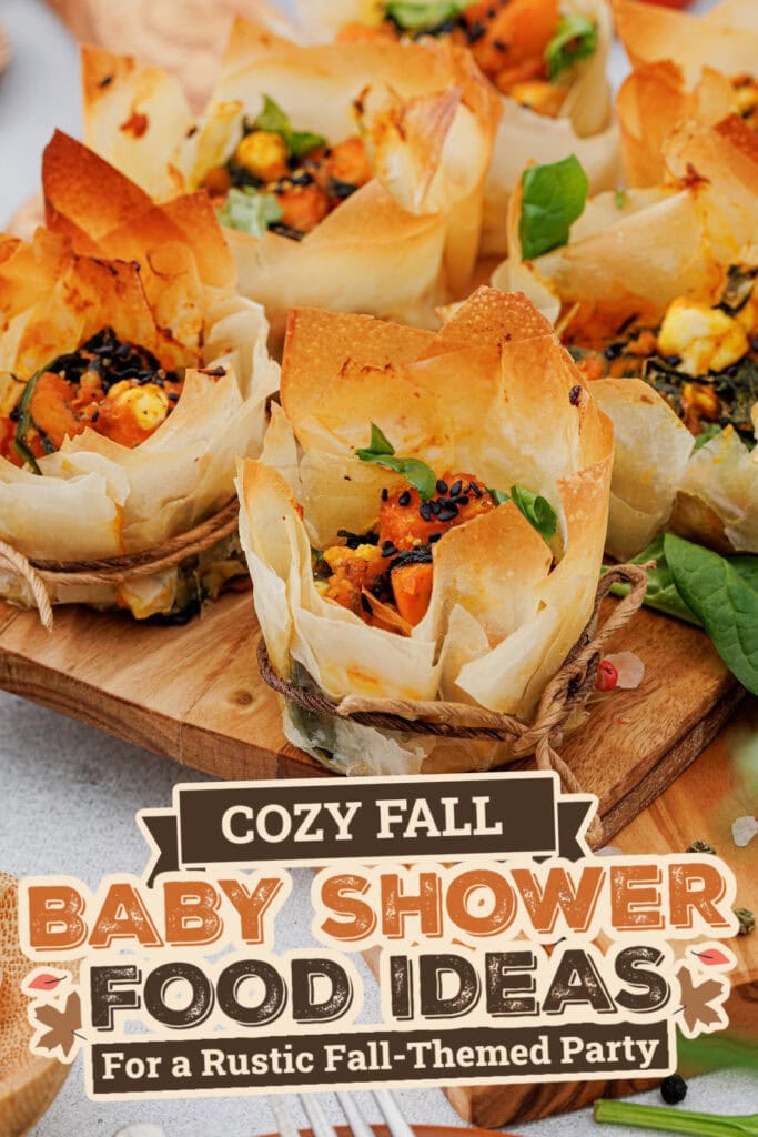 fall themed baby shower food ideas - Pumpkin Feta Phyllo Cups copy