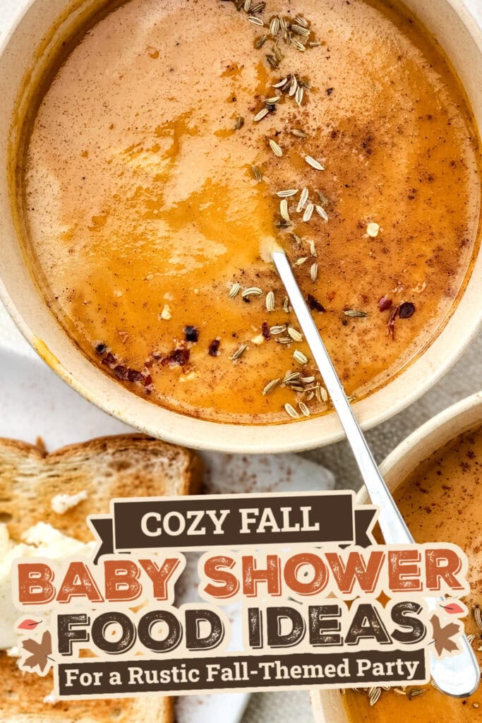 fall themed baby shower food ideas -Sweet Potato and Carrot Soup copy