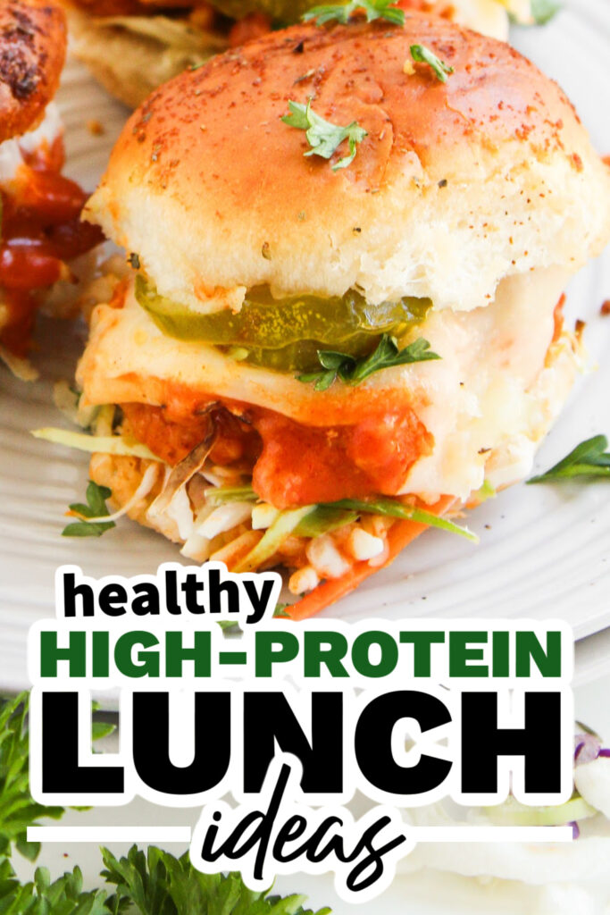 high protein lunch ideas - buffalo chicken sliders