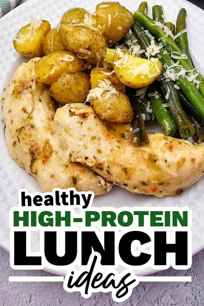 high protein lunch ideas - sheet pan garlic parmesan chicken