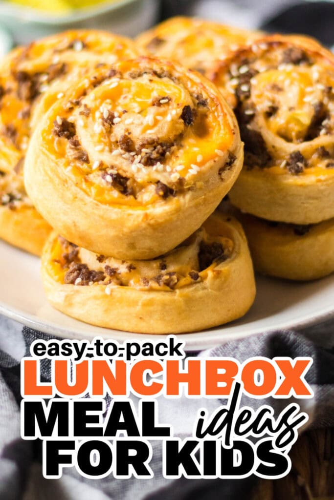 kids lunchbox meal ideas - Cheesy Homemade Big Mac Pinwheels copy