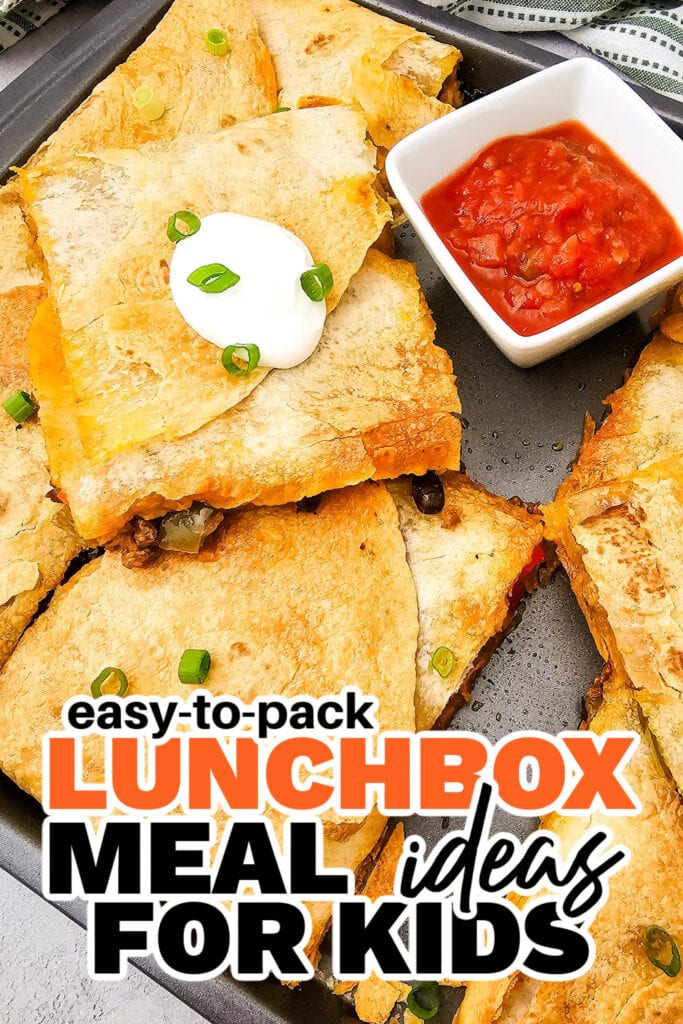 kids lunchbox meal ideas - Sheet Pan Tex Mex Quesadillas copy