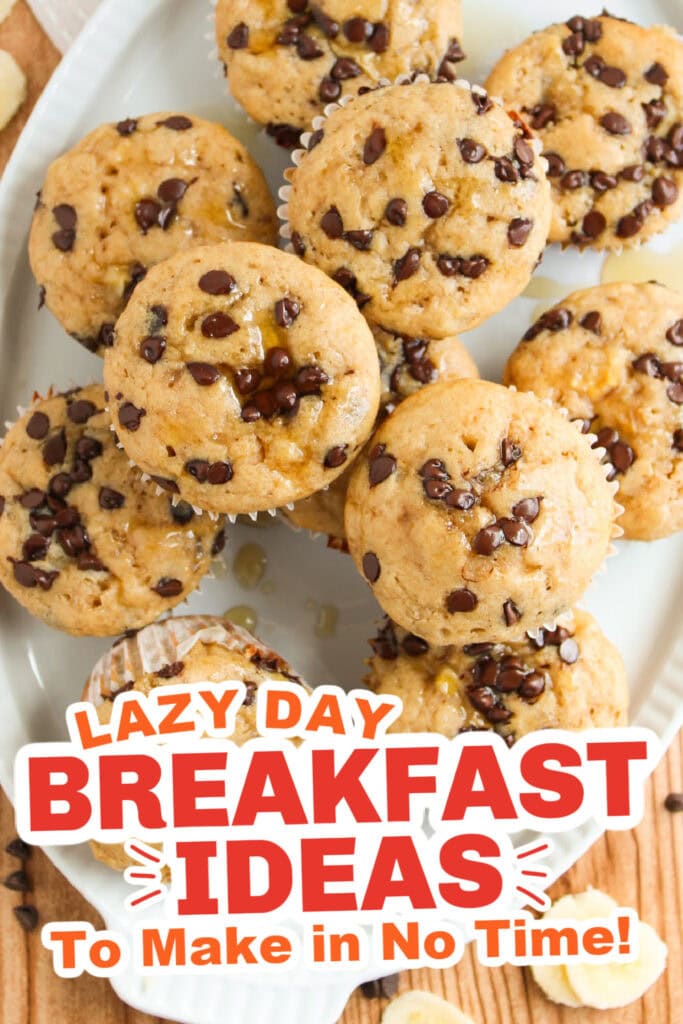 lazy day breakfast ideas - Chocolate Chip & Banana Pancake Muffins copy